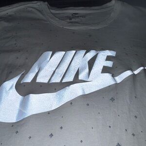 Mens Nike White Reflective Logo Tee
